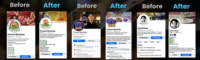 Before and after: three client Facebook pages redesigned by Clickwave